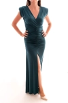 Noelia - sukienka maxi w kolorze butelkowej zieleni - Celebracja Butik